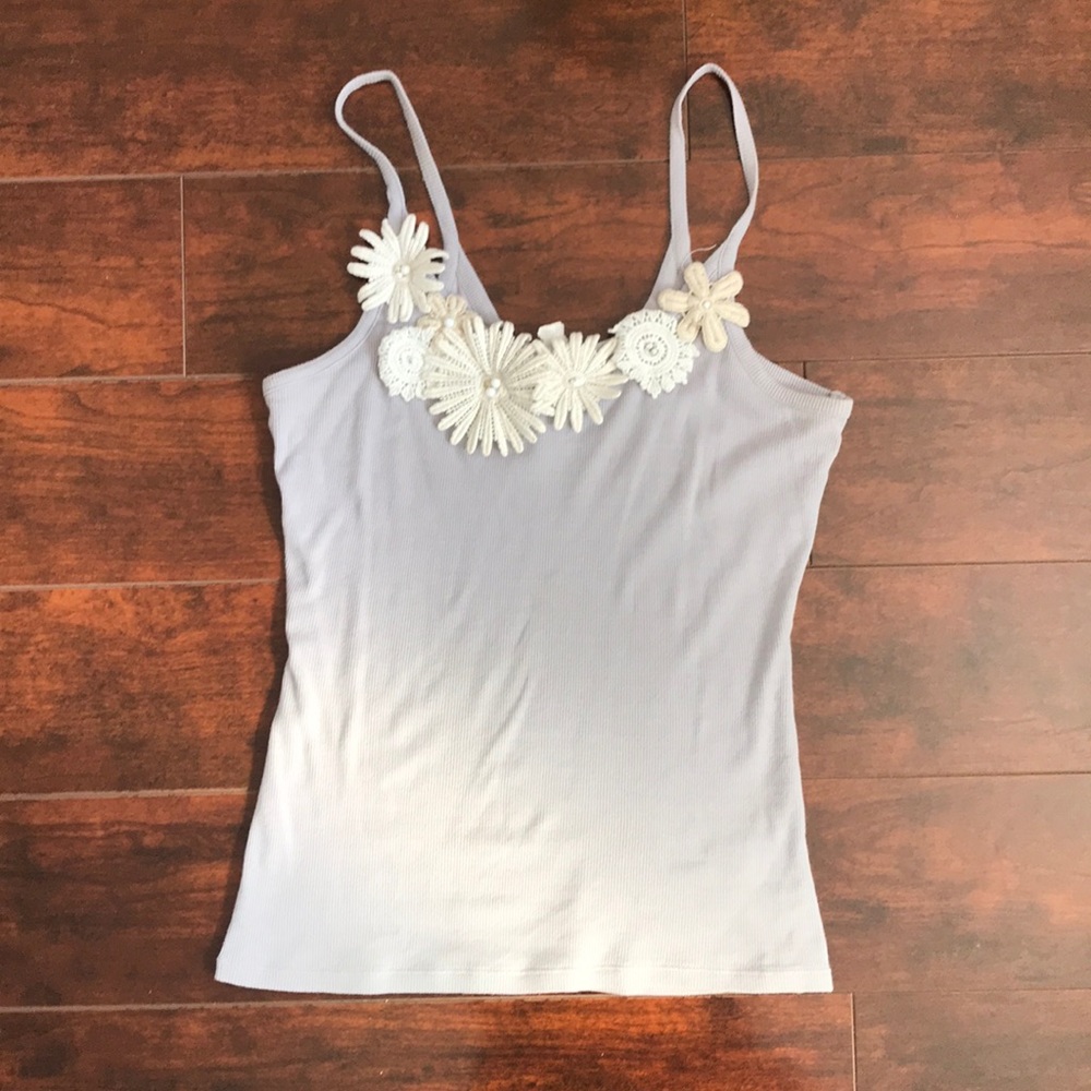 Lavender floral tank top xs